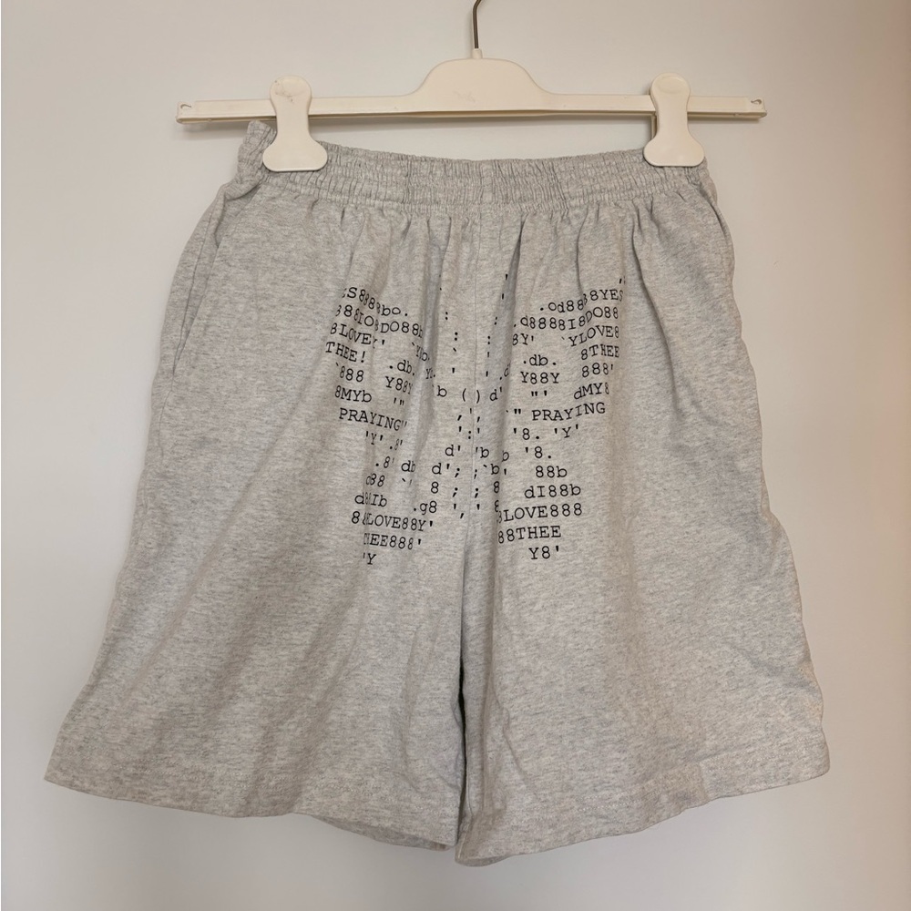 Praying Gray Graphic Cotton Shorts